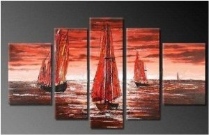 Sailling Abstract Painting Decoration Unstretch