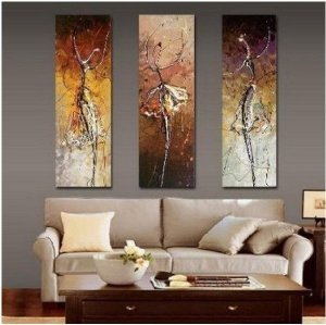Dancers Abstract Painting Decoration Unstretch